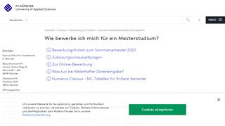 
                            5. Online-Bewerbung für Masterstudiengänge - FH Münster