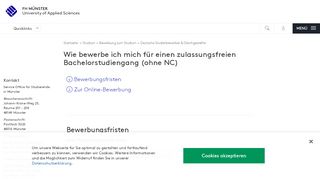 
                            8. Online-Bewerbung für zulassungsfreie Bachelor ... - FH Münster