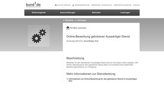 
                            4. Online-Bewerbung gehobener Auswärtiger Dienst - Bund.de