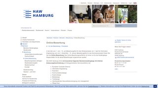 
                            2. Online-Bewerbung: HAW Hamburg