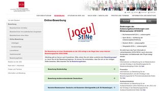 
                            1. Online-Bewerbung | Studium an der JGU