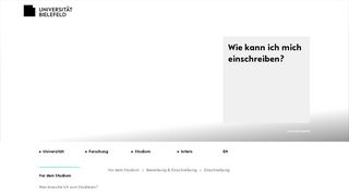 
                            2. Online-Bewerbung - Universität Bielefeld