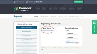 
                            7. Online Bill Pay - Register - Pioneer Connect