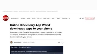 
                            4. Online BlackBerry App World downloads apps to your phone - CNET