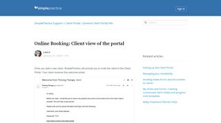
                            12. Online Booking: Client view of the portal – SimplePractice Support