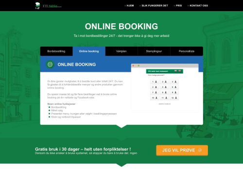 
                            6. Online booking - XXLTable.com