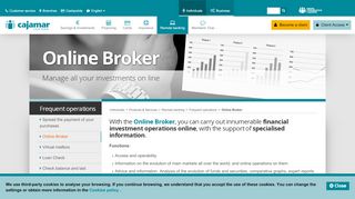 
                            9. Online Broker. Manage all your investments on line - Cajamar Caja ...