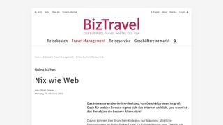 
                            7. Online buchen: Nix wie Web - BizTravel