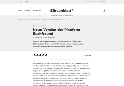 
                            7. Online-Buchhandel / Neue Version der Plattform Buchfreund ...