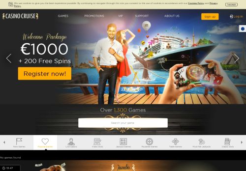 
                            4. Online Casino CasinoCruise- €1000 & 200 Freespins Bonus