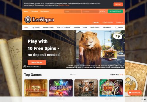 
                            3. Online Casino LeoVegas™ | 100% Bonus up to £400 + 100 ...