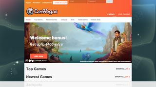 
                            1. Online Casino | LeoVegas™ | Up to €1600 bonus + 300 FS