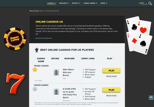 
                            2. Online Casino - Super Lenny Best Online Casino Guide