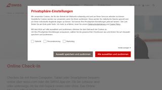 
                            2. Online Check-in | Mit wenigen Klicks zur Bordkarte | SWISS