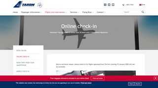 
                            1. Online check-in | TAROM - Official Website