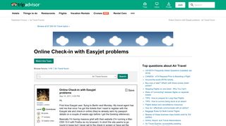 
                            5. Online Check-in with Easyjet problems - Air Travel Forum - TripAdvisor