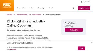 
                            3. Online-Coaching Rücken@Fit | DAK-Gesundheit