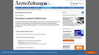 
                            3. Online-Coaching: Therakey® erweitert COPD-Portal - Ärzte Zeitung