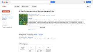 
                            10. Online Computation and Competitive Analysis