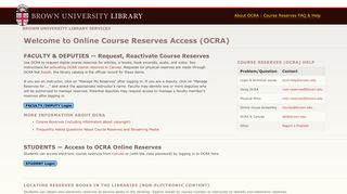 
                            10. Online Course Reserves | Brown University Library