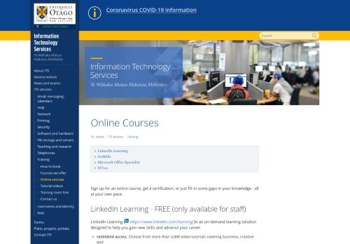 
                            13. Online courses, Information Technology Services, University of Otago ...