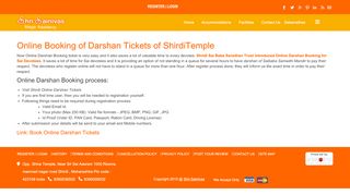 
                            3. Online Darshan Booking | shirdi darshan online ticket booking