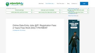 
                            4. Online Data Entry Jobs @₹-1 Registration Fees 2 Years Free Work ...