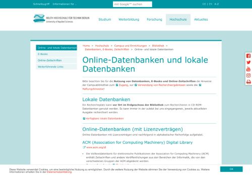 
                            13. Online-Datenbanken und lokale Datenbanken: Beuth Hochschule für ...