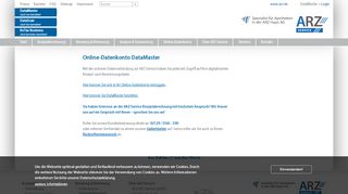
                            2. Online-Datenkonto DataMaster | ARZ Service GmbH