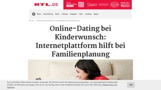 
                            11. Online-Dating bei Kinderwunsch: Internetplattform hilft bei ... - RTL.de