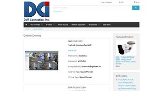 
                            4. Online Demos - DVR Connection