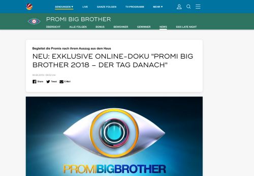
                            7. Online-Doku Promi Big Brother – Der Tag danach - Sat.1