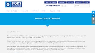 
                            13. Online driver training - FORS - Fleet Operator Recognition Scheme