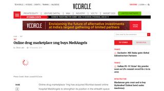 
                            10. Online drug marketplace 1mg buys MediAngels | VCCircle