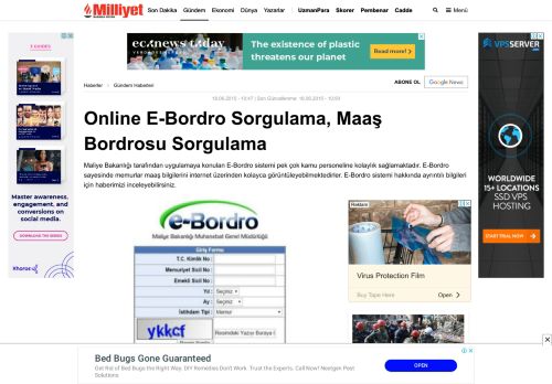 
                            6. Online E-Bordro Sorgulama, Maaş Bordrosu Sorgulama - Son Dakika ...