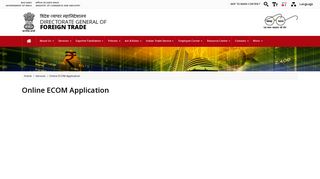 
                            3. Online ECOM Application | Directorate General of Foreign ... - DGFT