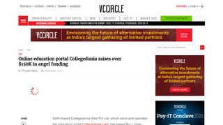 
                            7. Online education portal Collegedunia raises over $150K in angel ...