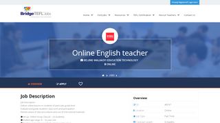 
                            8. Online English teacher | TEFL Jobs Board - Bridge Education Group