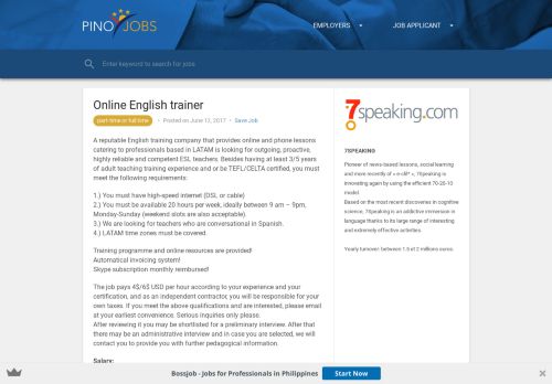 
                            11. Online English trainer Job Hiring | PinoyJobs.ph