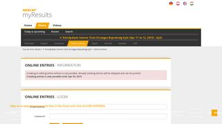 
                            5. Online Entries - MSECM® myResults