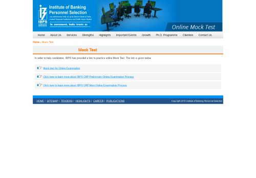 
                            12. online exam mock test - Ibps.in