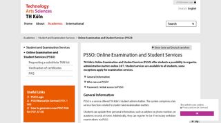 
                            7. Online Examination and Student Services (PSSO) - TH Köln