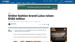 
                            9. Online fashion brand Lulu's raises $120 million - CNBC.com