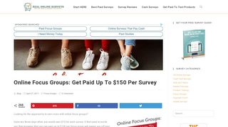 
                            2. Online Focus Groups: Get Paid Up To $150 Per Survey