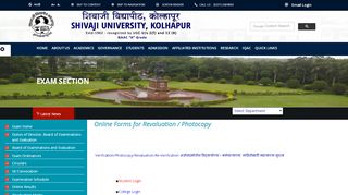 
                            4. Online Forms for Revaluation and Photocopy - Shivaji University