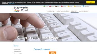 
                            2. Online-Formulare: Stadtwerke Kusel