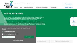 
                            3. Online-Formulare - Stadtwerke Zeitz