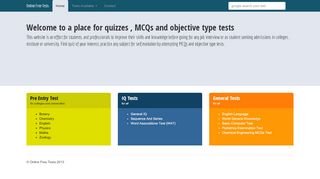
                            2. Online Free Tests | Find quizzes, practice tests and MCQs ...