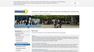 
                            5. Online-Funktionen - Pädagogische Hochschule Heidelberg
