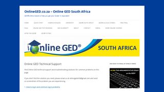 
                            9. Online GED Technical Support - OnlineGED.co.za - Online GED South ...